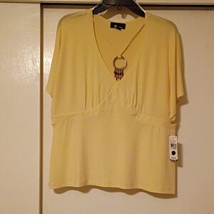 AB Studio Light Yellow Women's Blouse